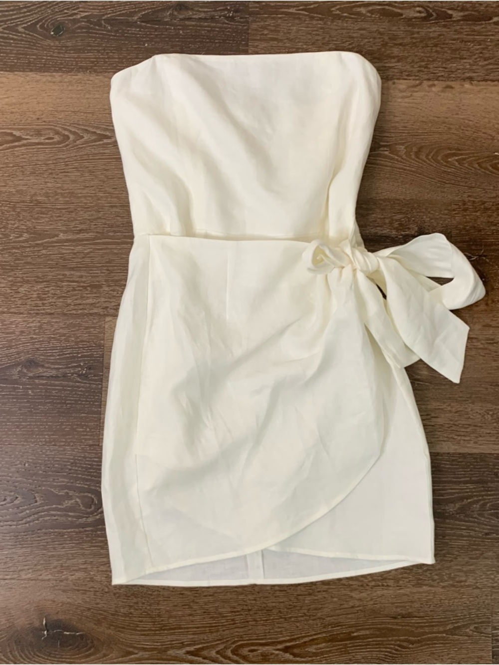 Reformation Womens white turnip strapless 100% linen mini dress 10 NWT